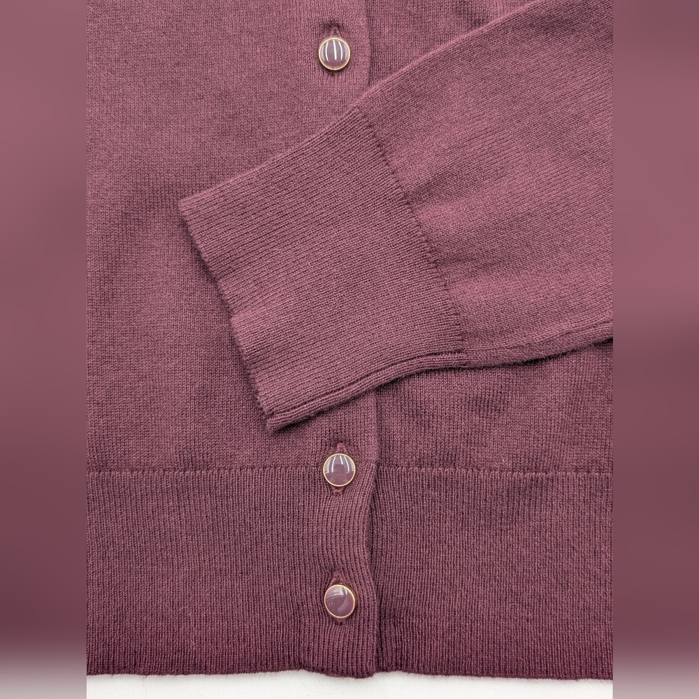NWT Ann Taylor Factory Sz Small Women Burgundy|Purple Cardigan Soft Cotton|Nylon - Picture 6 of 16